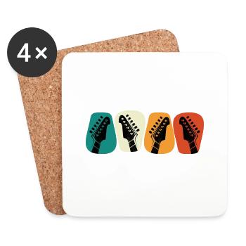 Retro Vintage Guitar Pick For Guitarist - Coasters (set of 4) - white - Front