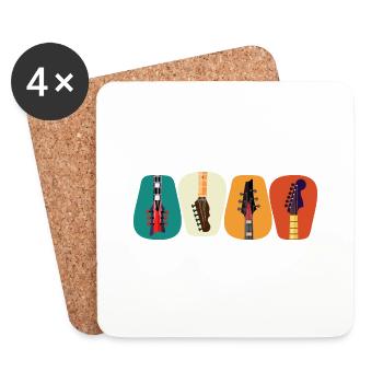 Retro Vintage Guitar Pick For Guitarist - Coasters (set of 4) - white - Front