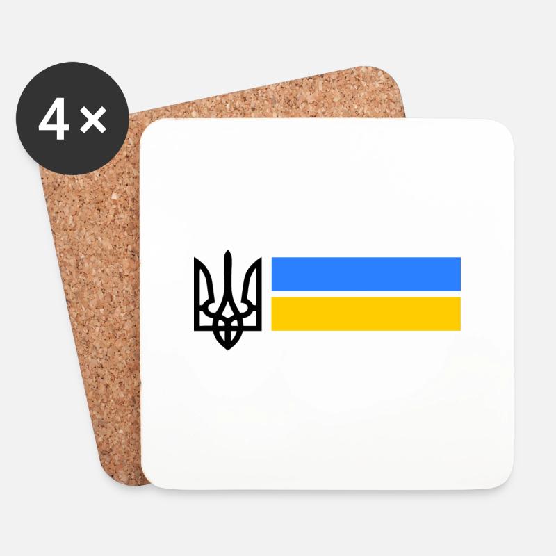 Ukraine - Untersetzer (4er-Set) - Weiß