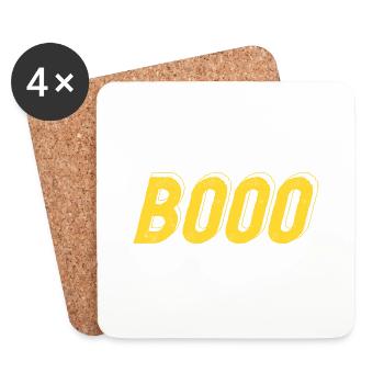 Halloween - Booo design - Dessous de verre (lot de 4) - blanc - Devant