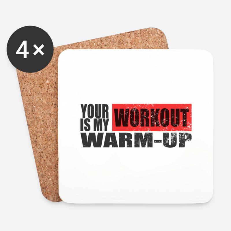 Dein Workout ist miy warmup T-Shirt Design - Untersetzer (4er-Set) - Weiß