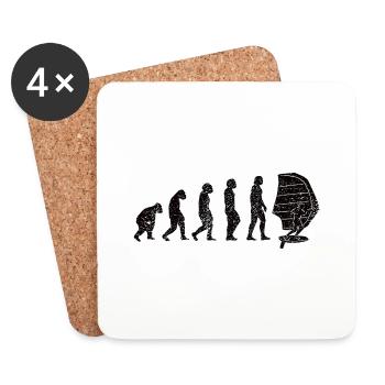 Surf Kitesurfer Windsurfer Windsurfer Windsurfing Cadeau - Dessous de verre (lot de 4) - blanc - Devant