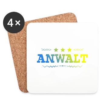 Anwalt Beruf - Untersetzer (4er-Set) - Weiß - Vorne