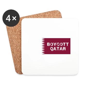 boycott qatar,qatar,flag, world cup - Coasters (set of 4) - white - Front