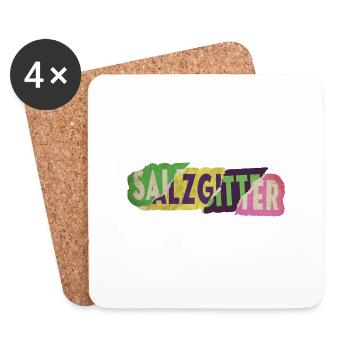 Salzgitter Deutschland Stadt Schrift Punk Retro - Untersetzer (4er-Set) - Weiß - Vorne