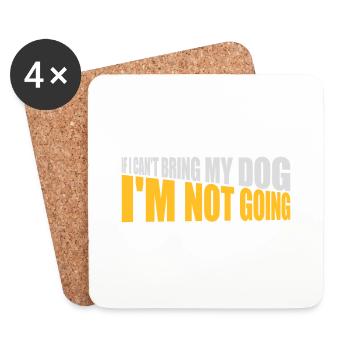 Citation Apportez mon chien - Dessous de verre (lot de 4) - blanc - Devant
