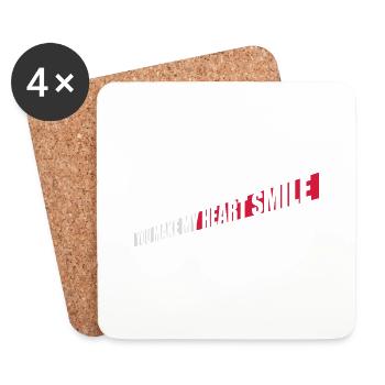 Faire sourire mon cœur - Dessous de verre (lot de 4) - blanc - Devant