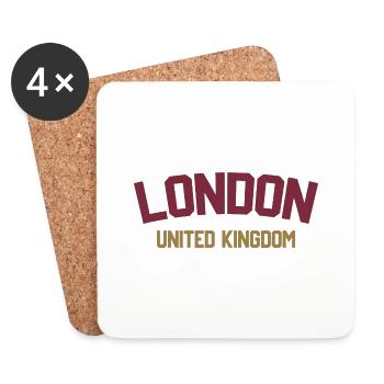 London, Vereinigtes Königreich - Untersetzer (4er-Set) - Weiß - Vorne