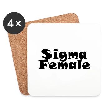 Sigma Female - Schriftzug - Untersetzer (4er-Set) - Weiß - Vorne