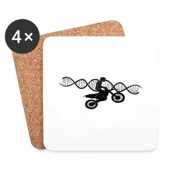 Motorcycle Moped Motorcross Gift Motorcyclist - Coasters (set of 4) - white - Front