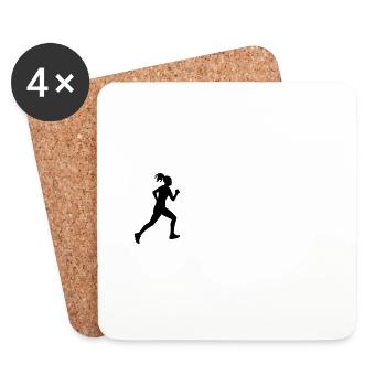 Biking Running Marathon Triathlon Bike - Coasters (set of 4) - white - Front