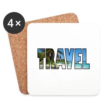 Voyage Voyage Vacances d’été Vacances - Dessous de verre (lot de 4) - blanc - Devant