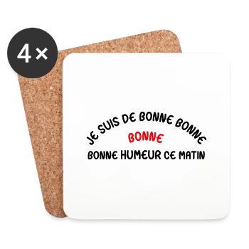 JE SUIS DE BONNE HUMEUR - Dessous de verre (lot de 4) - blanc - Devant