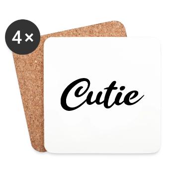 Cutie in black - Coasters (set of 4) - white - Front