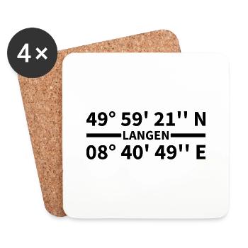 Long coordinates - Coasters (set of 4) - white - Front