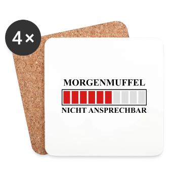 Morgenmuffel - Untersetzer (4er-Set) - Weiß - Vorne