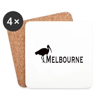 Bin Chicken Melbourne - Coasters (set of 4) - white - Front