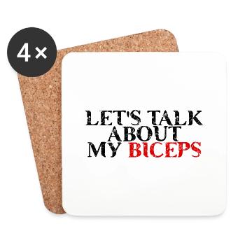 Let's Talk About My Biceps 3 - Coasters (set of 4) - white - Front