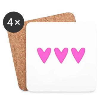 HEART. HEARTS. SAINT VALENTINE. LOVE. LOVE. CHRISTMAS - Coasters (set of 4) - white - Front
