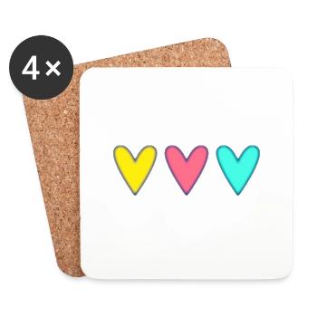 HEART. HEARTS. SAINT VALENTINE. LOVE. LOVE. CHRISTMAS - Coasters (set of 4) - white - Front