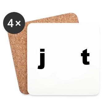 Cool "Just Us" design for him and her - Coasters (set of 4) - white - Front