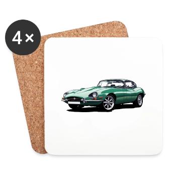 E type jag sketch - Coasters (set of 4) - white - Front