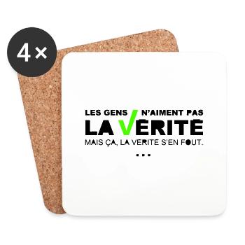 Vérité - Dessous de verre (lot de 4) - blanc - Devant