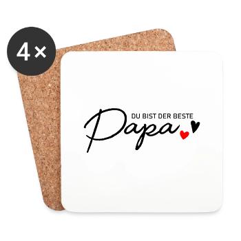 Bester Papa - Untersetzer (4er-Set) - Weiß - Vorne