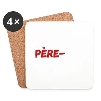 Père fect Depuis 1971 - Dessous de verre (lot de 4) - blanc - Devant
