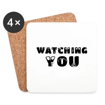 watching you - Untersetzer (4er-Set) - Weiß - Vorne