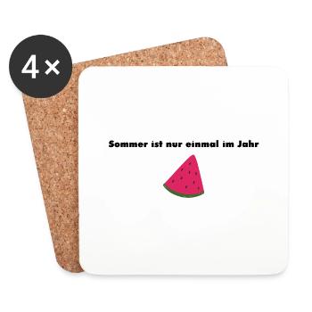 Sommer ist nur einmal im Jahr - Untersetzer (4er-Set) - Weiß - Vorne