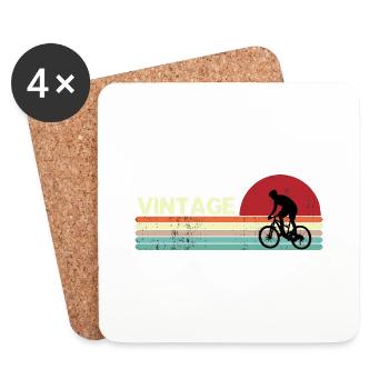Vintage Birthday retro sunset design - Coasters (set of 4) - white - Front