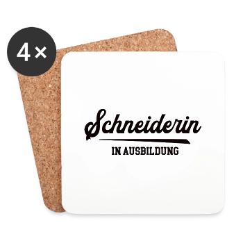 Schneiderin in Ausbildung Azubine Schneider Azubi - Untersetzer (4er-Set) - Weiß - Vorne