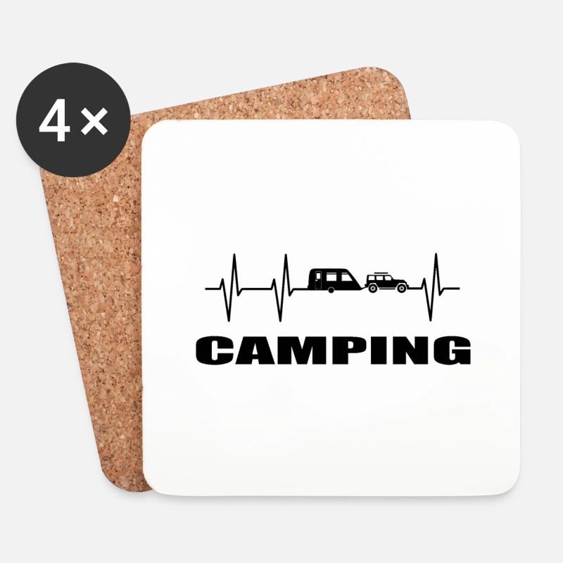camping - Untersetzer (4er-Set) - Weiß