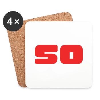 50. 50 JAHRE. 50-jähriges JUBILÄUM. GEBURTSTAG 50 JAHRE. - Untersetzer (4er-Set) - Weiß - Vorne