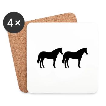 horses - Coasters (set of 4) - white - Front