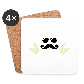 Cool Face - Coasters (set of 4) - white - Front