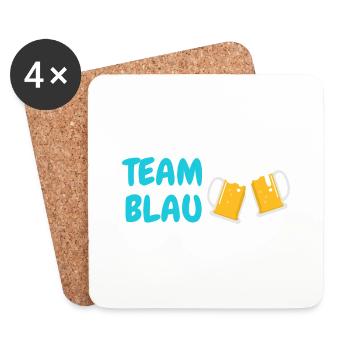Team Blau - Untersetzer (4er-Set) - Weiß - Vorne