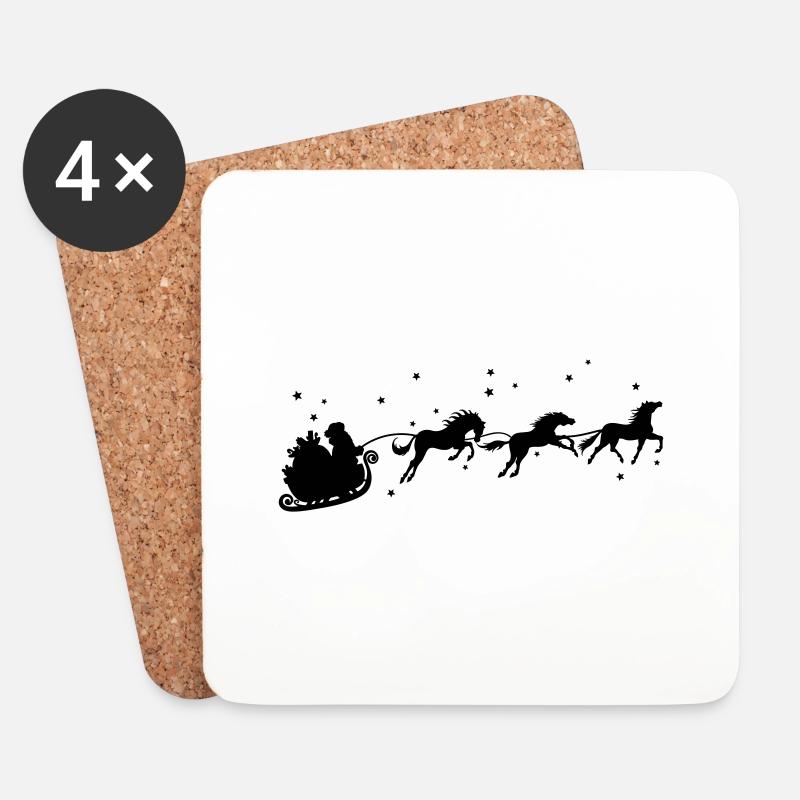 Santa and horses - Untersetzer (4er-Set) - Weiß