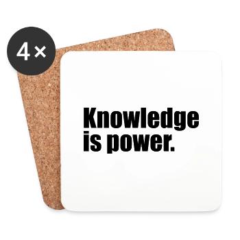 Knowledge is power quote - Coasters (set of 4) - white - Front