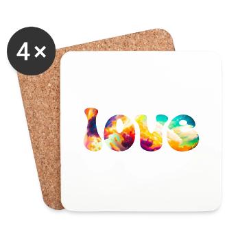 Love - Coasters (set of 4) - white - Front
