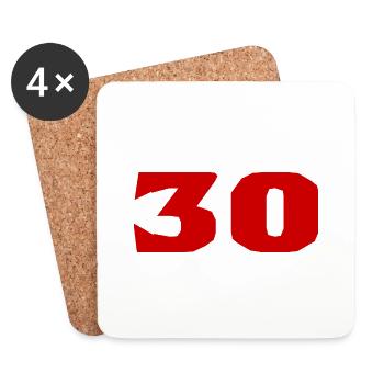 30. 30 YEARS. 30th ANNIVERSARY. 30TH ANNIVERSARY. - Coasters (set of 4) - white - Front