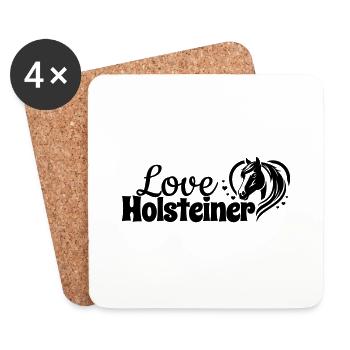 Holsteiner Love Heart Horse Head - Coasters (set of 4) - white - Front