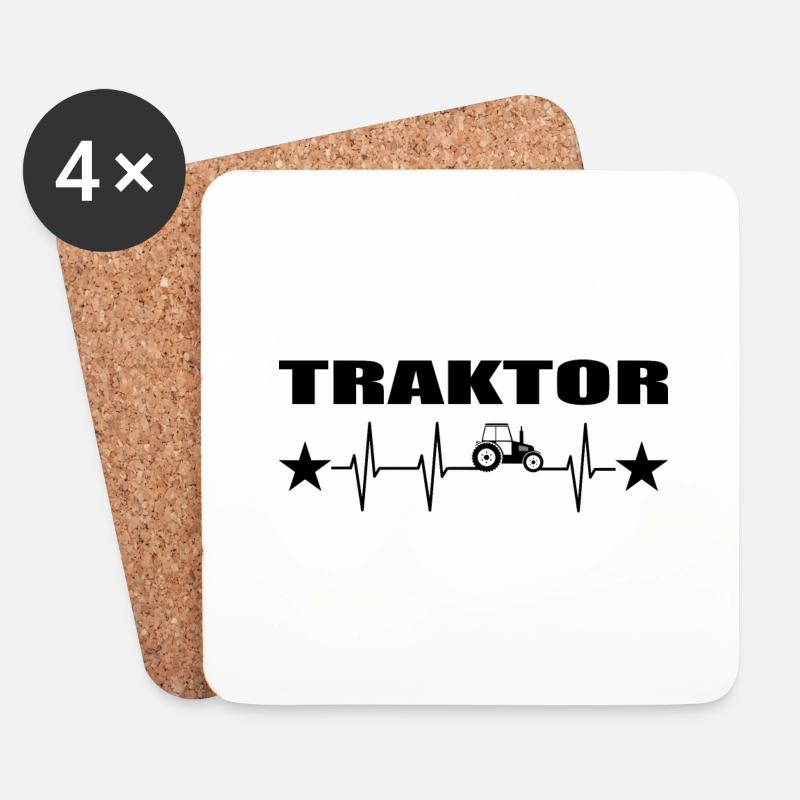 Traktor - Untersetzer (4er-Set) - Weiß