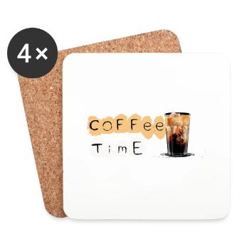 L’heure du café, juste un délicieux café - Dessous de verre (lot de 4) - blanc - Devant