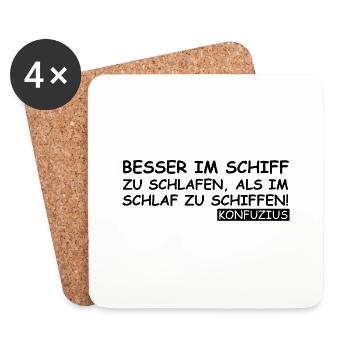 Konfuzius Weisheit | lustige Sprüche, Sarkasmus - Untersetzer (4er-Set) - Weiß - Vorne