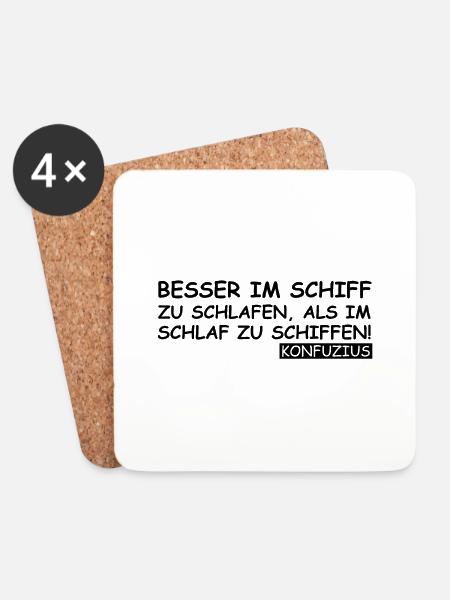Konfuzius Weisheit | lustige Sprüche, Sarkasmus - Untersetzer (4er-Set) - Weiß