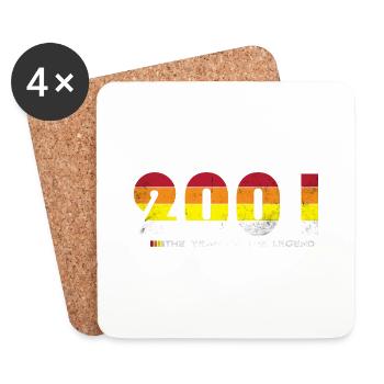 Jahrgang 2001 - Das Jahr der Legende - Retro 23 - Untersetzer (4er-Set) - Weiß - Vorne