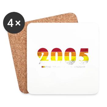 Millésime 2005 - L’Année de la Légende - Rétro 19 - Dessous de verre (lot de 4) - blanc - Devant