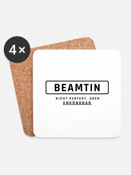 Beamtin! Unkündbare Perfektion - Untersetzer (4er-Set) - Weiß